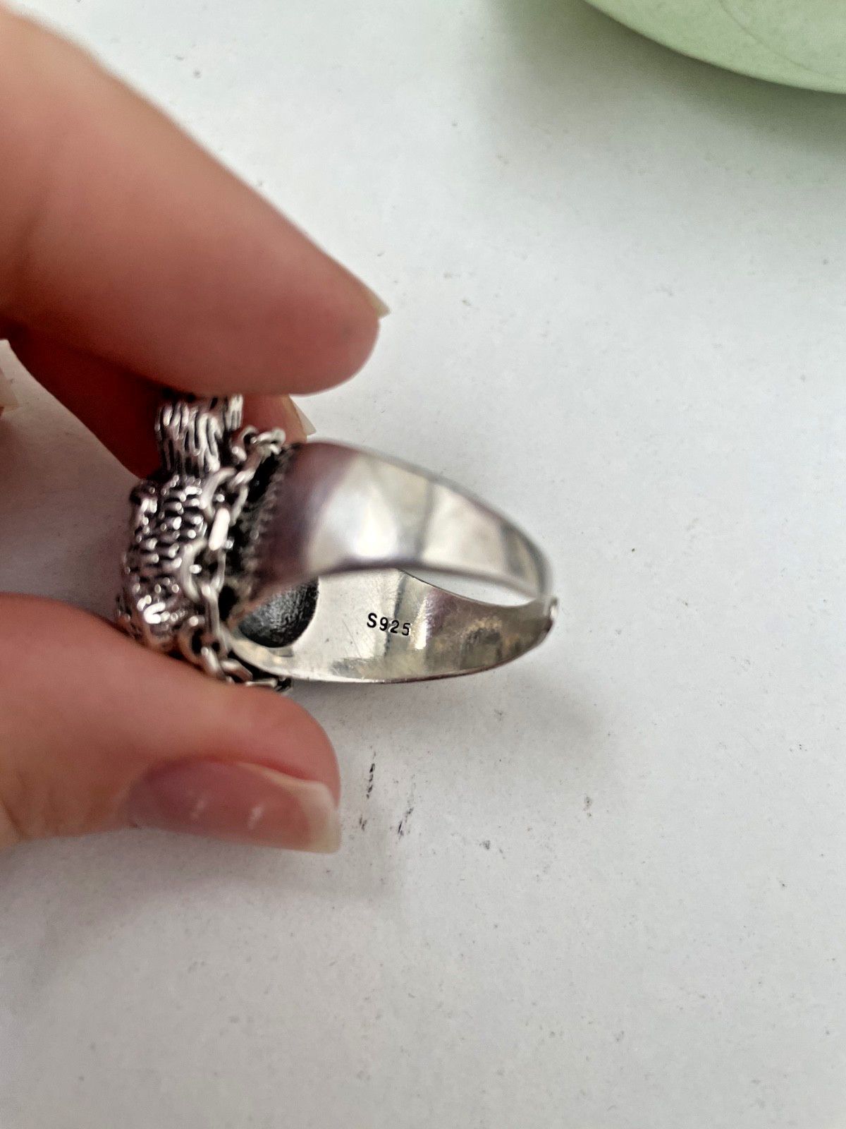 HEAVY LARGE SOLID 925 STERLING SILVER MODERNIST B… - image 15