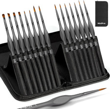 15 Pack Miniature Painting Set, Fine Detail Paint Brushes for Models, Acrylic Wa