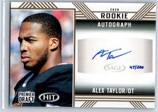Alex Taylor 2020 SAGE HIT Rookie Autograph Rookie Auto #A95 South Carolina State
