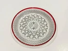 Set of 10 Vintage Wexford - Anchor Hocking - 8" Luncheon Plate - Red Trim - RARE