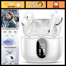 Wireless Bluetooth 5.4 Earbuds, Noise Cancelling Mic, IP7 Waterproof, LED Displa