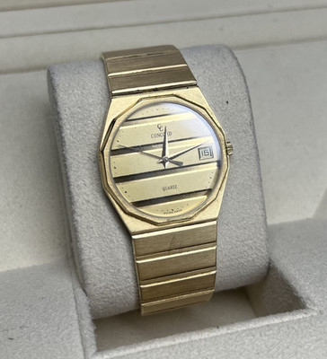 Vintage Concord Mariner watch 18kt yellow gold champagne dial watch only