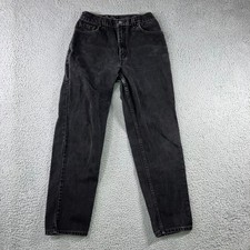 Levi's 550 Relaxed Fit Tapered Leg Jeans Black Denim Women 10 Made in USA