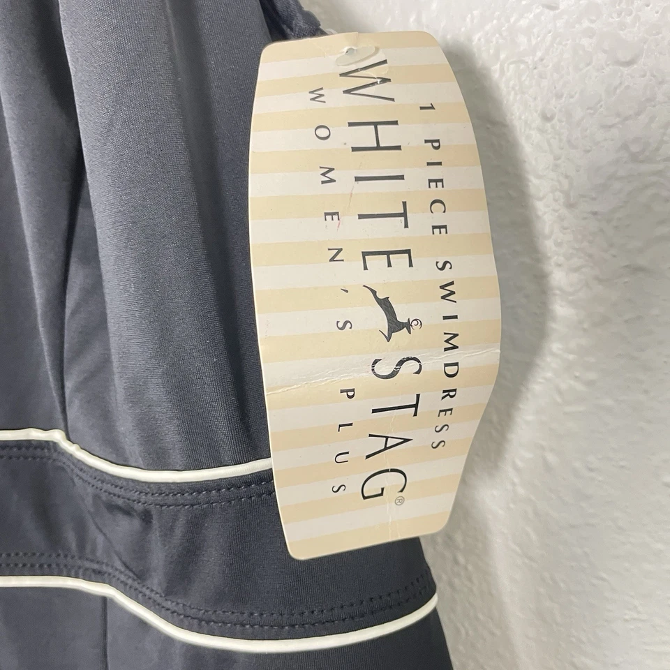 BLANCO CIERVO Negro Blanco Vestido de Baño Traje de Baño 2X 18W/20W Control Abdomen NUEVO Foto 2 de 4