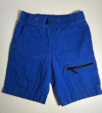 Wonder Nation Boys Cargo Shorts L 10-12 Blue Elastic Waist Pockets