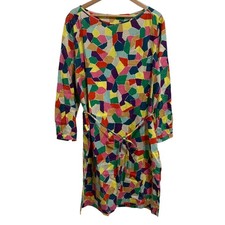 Mina Perhonen Piazza Mosaic Long Sleeve Dress Size 36 Multi-Color Used -From Ja