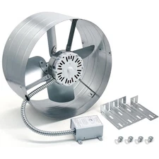 15" Gable Mount Vent Attic Fan, Exhaust Ventilation Fan with Thermostat