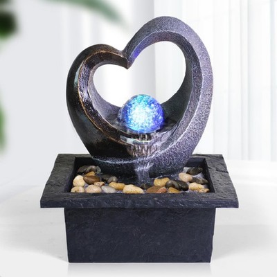 Ferrisland Tabletop Water Fountain, Zen Meditation Indoor Waterfall Foun - Black