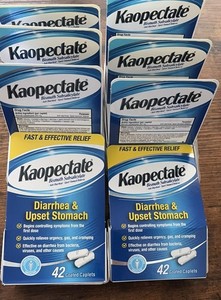 Lot Of 6 Kaopectate  For Diarrhea & Upset Stomach- 42  Caplets Per Box Exp 03/27