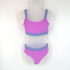 Women's Two-Tone Pink Blue Bikini Set Medium NWOT