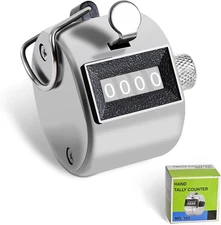 Metal Handheld Tally Counter 4-Digit Mechanical Clicker Counter for Coaching
