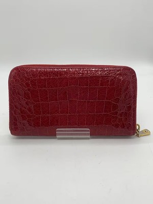 MIU MIU Long Wallet Crocodile Embossed RED Women's | eBay