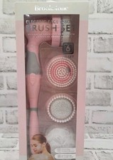NIB Brookstone 6 Piece Electric Body  Face Bath Brush Set W/4 Spin Brush Heads