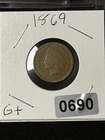 1869 indian head cent G+ Semi Key Date