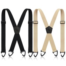 Janmercy 2 Pcs Men Hidden Suspenders Under Clothing 1.5 Inch Wide x Back Plastic