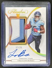 2022 Panini Flawless Treylon Burks Rookie Patch Auto Autograph RC #17/25 Titans