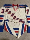Game Worn Claude Larose New York Rangers 1980 Vintage Hockey Jersey White 54