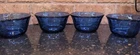 VTG Pyrex #463 Cobalt Blue Custard Cups – Set of 4 – 6 oz Glass Ramekins USA EUC