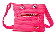 Shoulder Bag Mini Zipit® Monster Made from One Long Zipper -Hot Pink
