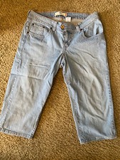 Levi's 542 Low Blue Denim Capris Cropped Pants 20 5 Pocket