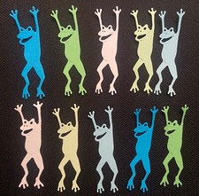 10 LEAPING FROG cardstock paper die cut embellishments scrapbook
