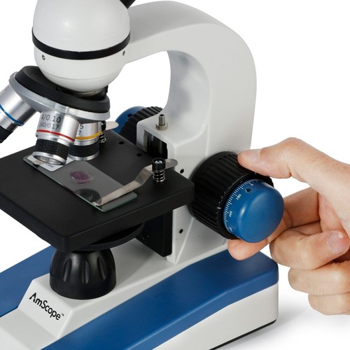 Amscope 40-1000x Portable Student Microscope Kit-Specimens-Tools-Experiment Card - Picture 5 of 11