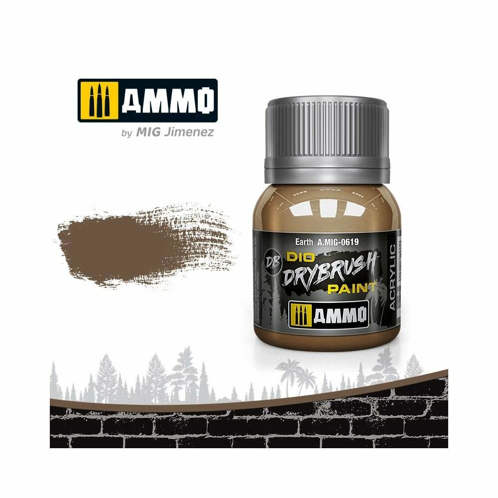 AMMO by Mig Jimenez DIO Drybrush Acrylic Modelling Paint 40ml EARTH