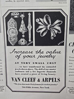 1943 Van Cleef & Arpels Jewelry transformations vintage Pin Jewelry Ad