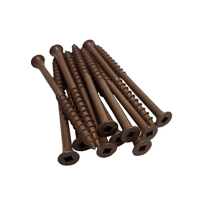 DECOREX HARDWARE #10 x 3" Deck Screws | Square Drive | Bugle Head | Brown Ruspert | 250pcs
