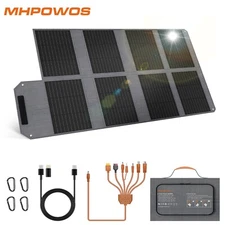 40W 80W Foldable Solar Panel Portable Solar Charger USB-C USB-A QC3.0 DC Port