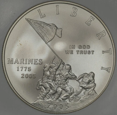 2005-P NGC MS70 MARINES SILVER DOLLAR COMMEMORATIVE S$1 TOP GRADE