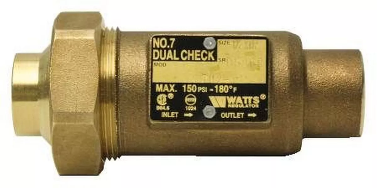 Dual check valve outlet