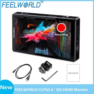 FEELWORLD CUT6S 6 Inch SDI/HDMI Portable Video Recording Monitor Cameras DSLR