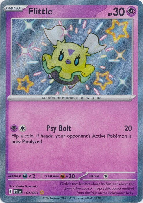 Flittle -  164/091  Shiny Rare Paldean Fates Pokemon TCG