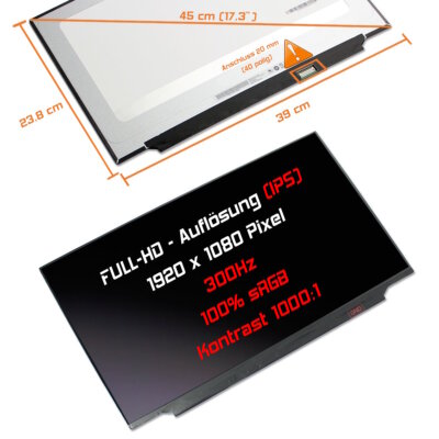 17,3'' LED Display matt passend für MSI MS-17H3 300Hz 100% sRGB Full-HD 1920x1080