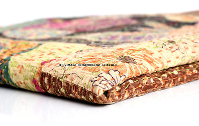 Yuvancrafts Copriletto Indiano Tradizionale Kantha In Puro Cotone