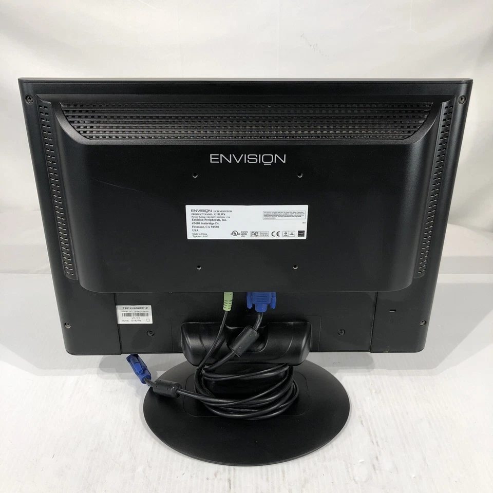 19" LCD Monitor Envision G19LWK 1440x900 HP With Audio and VGA Cables. - Image 4 of 4