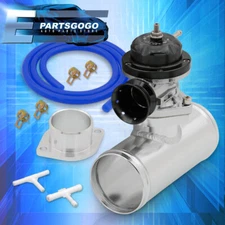 Universal Gunmetal Type-RS Style Turbo Blow Off Valve 2-Bolt w/ Adapter Pipe Set