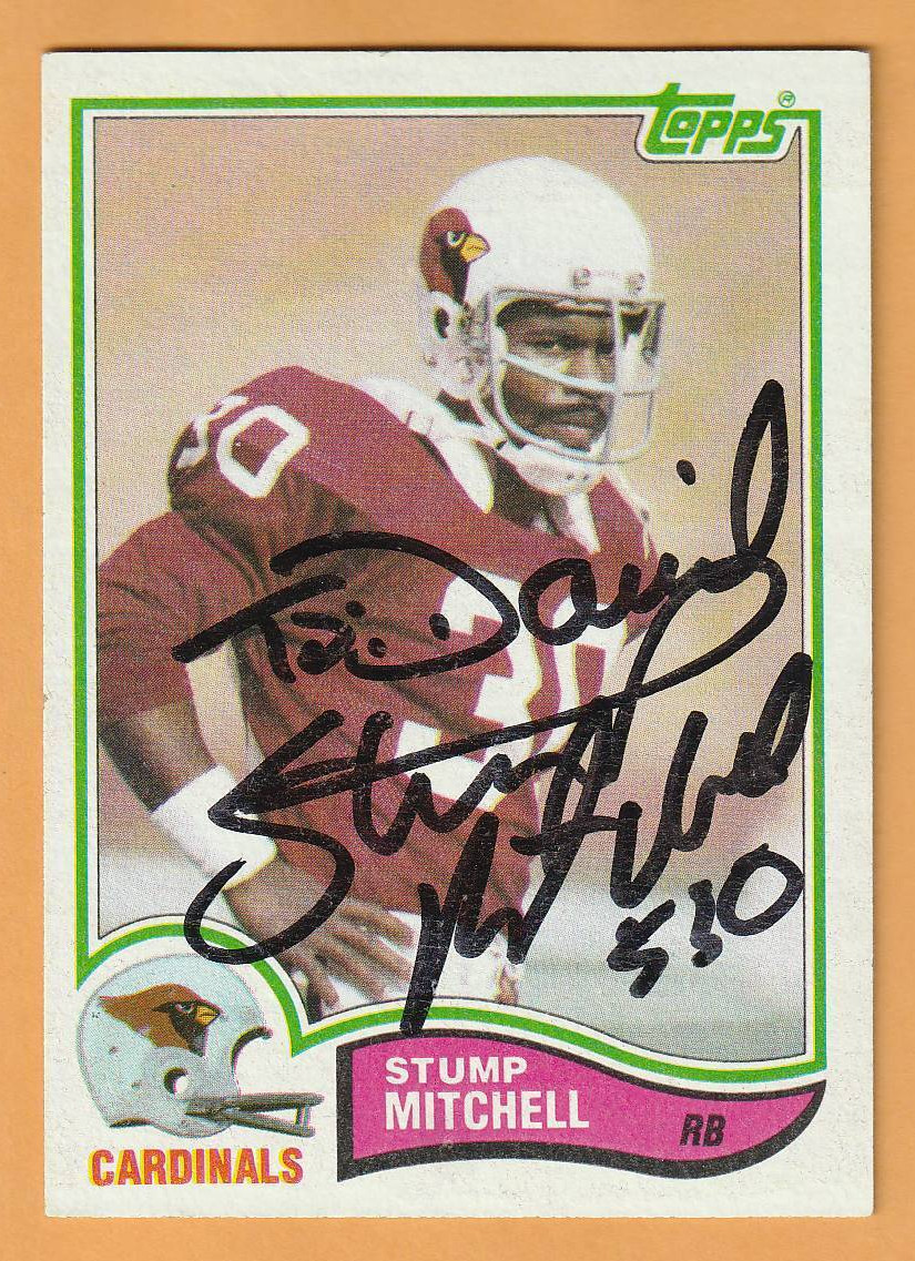 Stump Mitchell St. Louis Cardinals AUTO Signed 1982 Topps The Citadel
