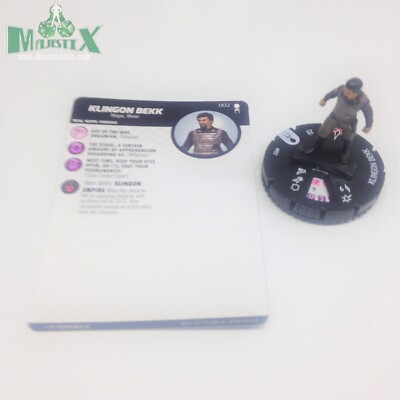 Heroclix Star Trek: Away Team TOS set Klingon Bekk #002 Common figure w/card!