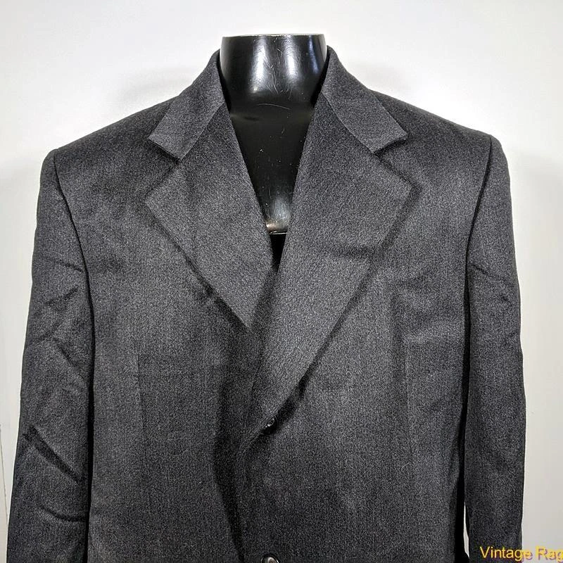 Abrigo largo de lana HARVE BENARD Holtzman para hombre talla S gris oscuro Foto 3 de 4