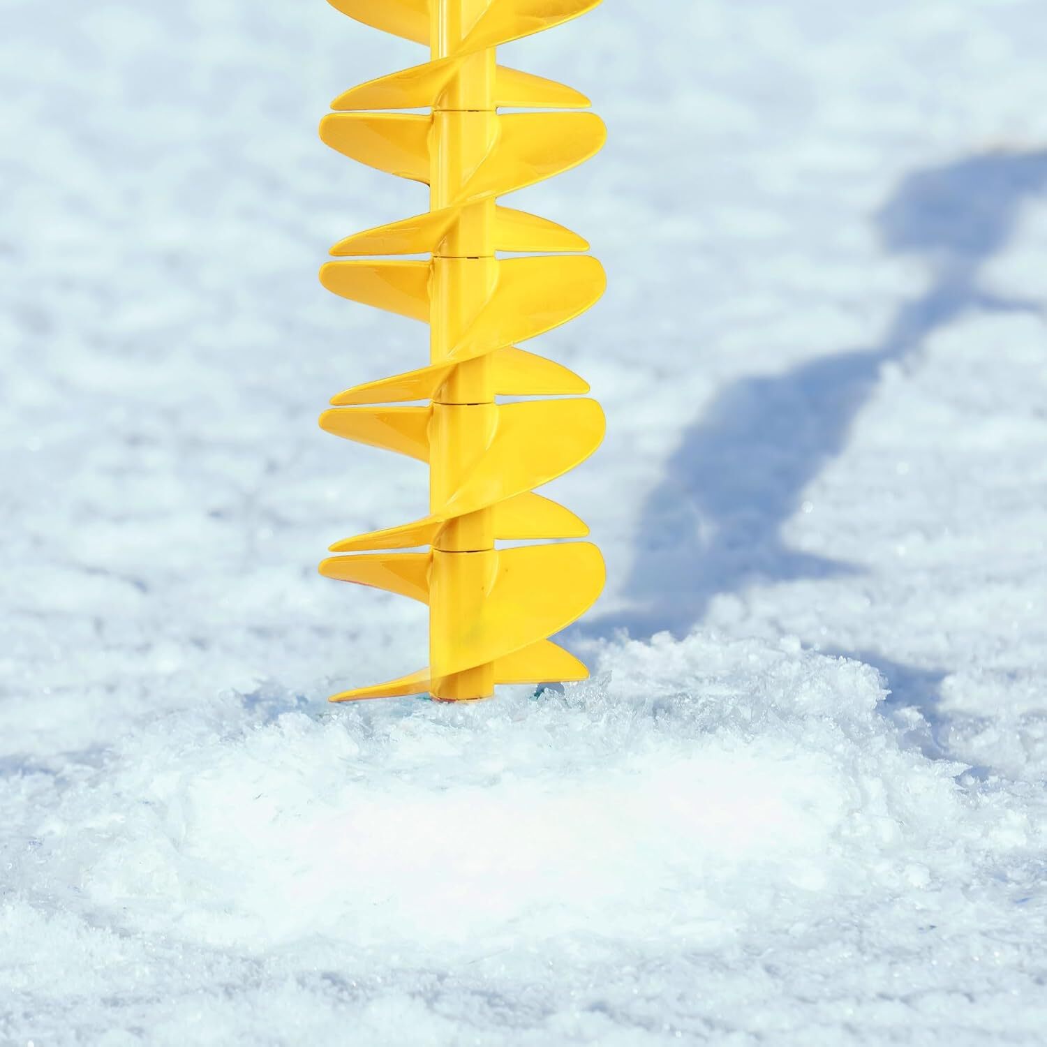 Ice Fishing Auger 40'' Cordless Ice Augers with Plate Universal Adapter Yellow