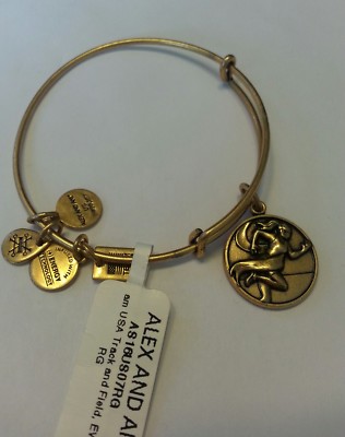 Authentic Alex and Ani Team USA Track Field Rafaelian Gold Charm Bangle  NWT