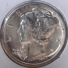 1944     BU Mercury Head Dime Uncirculated from set/album/collection.