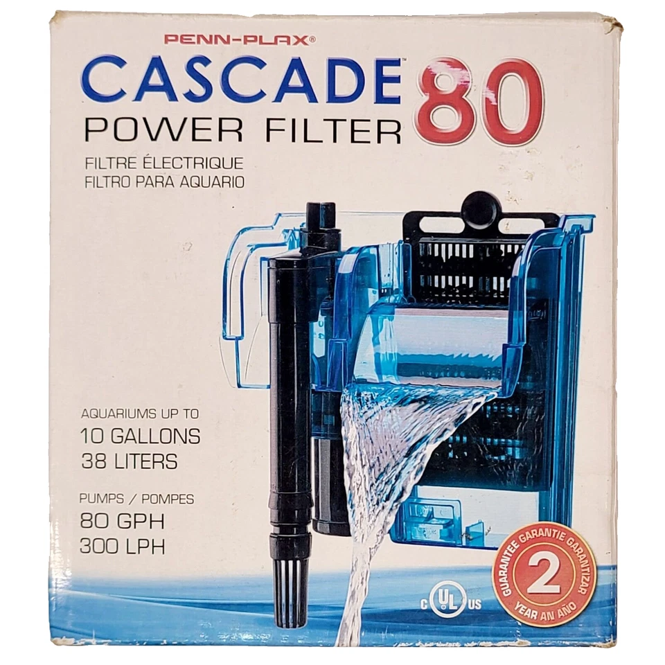 Penn-Plax Cascade 80 Aquarium Power Filter Up To 10 Gallon Hang On, New - Image 3 of 4