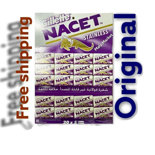 GRATE 100 Double Edge Razor Blades Gillett NACET Stainless shaving Men
