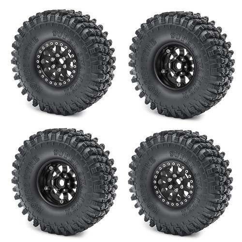 4x 1.9 RC Auto Räder Beadlock Felgen Reifen Set für 1/10 RC Axial SCX10 90046 TRX4 - Bild 23 von 144