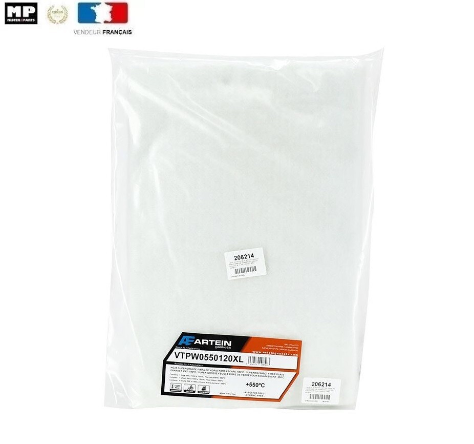 Silencieux de pot d'échappement atténuateur de bruit fibre de verre 550°C