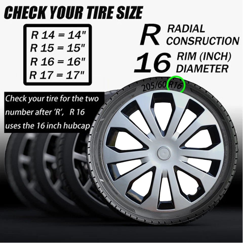 4 шт 16-дюймовых защелкивающихся колпаков ступицы колеса с полным ободом подходят для Honda Odyssey 2004-2021 - Изображение 4 из 4