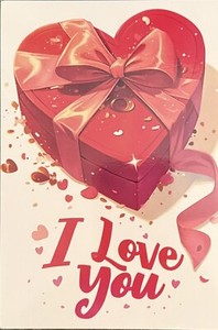 I Love You Heart Gift Valentine’s Day Love #4843 Postcard Card Ephemera Tag